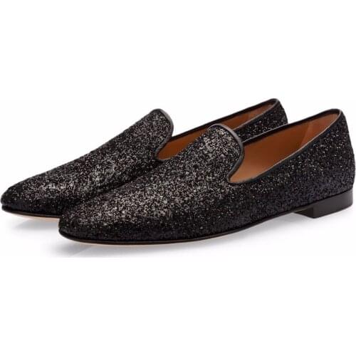 LTTL Newest Men Black Sequins Shoes Rhinestone Glitter Loafers Slip-on Sneaker Bling Sapatos Fashion Men Casual Shoes