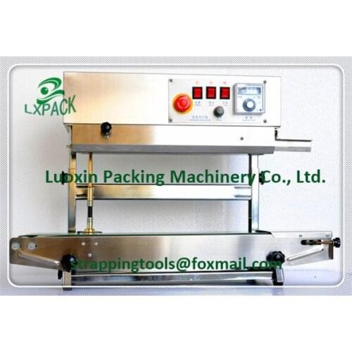 LX-PACK Brand Lowest Factory Price continuous heat sealer continuous poly bags band sealing machine aluminum foil date stamp