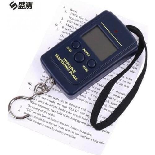LCD Mini Pocket Electronic Scale Portable Digital Scales 40 KG Hanging Hook Steelyard Luggage Weight Balance Steelyard Hot D1027