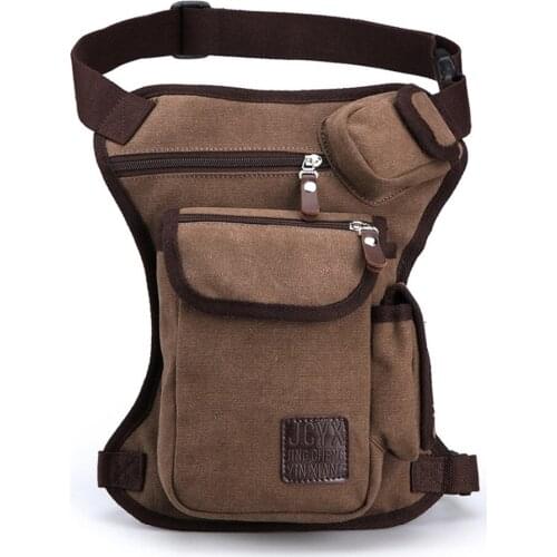 Men Canvas Drop Leg Bag Waist Fanny Pocket Motorcycle Rider Casual Assault Male Belt Hip Bum Thigh Bags