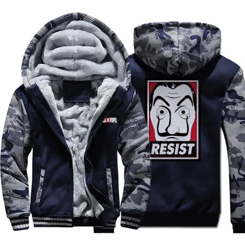 House Of Paper Money Heist La Casa De Papel Men Camo Jacket Hoodies Men Funny Plus Size Sportswear Streetwear Bomber Jacket Men
