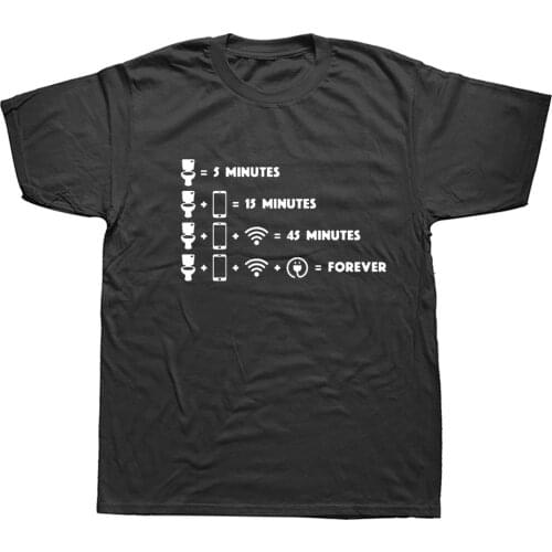 Mens Summer T Shirts Short Sleeve Toilet Break Wifi Geek Nerd Lazy Funny Tees Short Sleeved Clothing Men Cool T-Shirts