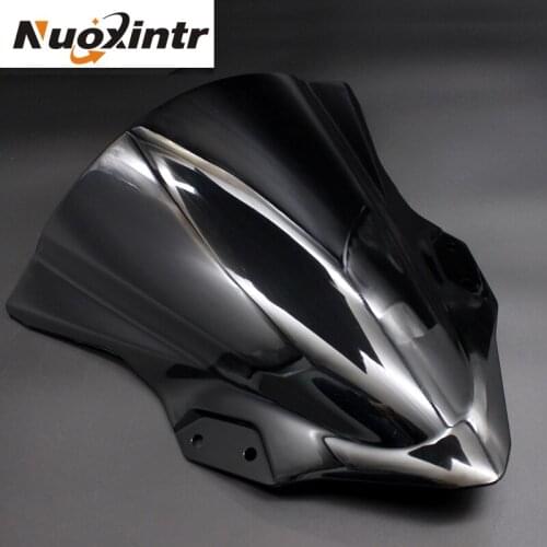 Nuoxintr Motorcycle Windshield For KAWASAKI NINJA 400 NINJA 250 NINJA400 NINJA250 2018 ABS Black Motorbike Windscreen