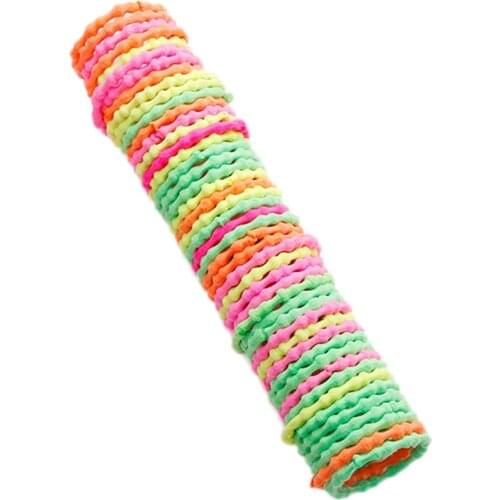 Colorful Elastic Hair Bands Girl 50 Pieces Of 3 CM Rubber Band Kids Tie Hair Rainbow Elastic Hair Bands Ponytail Holder Rubber