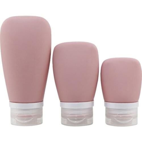 1PCs 38/60/90ML Travel Silicone Lotion Bottles Empty Shampoo Shower Gel Lotion Tube Squeeze Pink Container Makeup Tool 2021