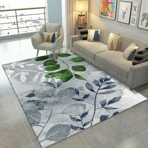 Nordic Minimalist Plant Print Art Carpet For Living Room Bedroom Anti-Slip Floor Mat Fashion Kitchen Carpet Area Rugs