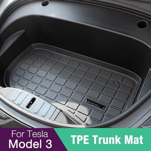 Model3 Car Front Trunk Mat for Tesla Model 3 2021 Accessories TPE Mats Waterproof Wearable Cargo Tray Storage Pads