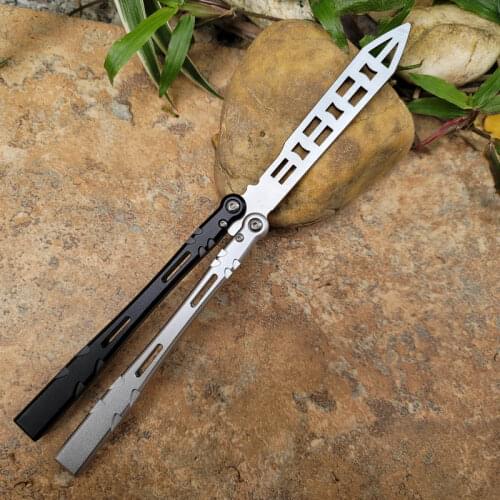 TheOne Aliens Butterfly Trainer Knife D2 Blade 6061 Aviation Aluminum Handle Bushing System Free-swinging Jilt Knife EDC