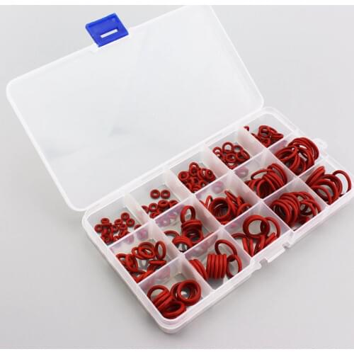 PCP Paintball Durable Socket Silicone O-ring Red Gasket Replacements Sealing O-rings Quick Couplers Fitting 15 Sizes 225PCS