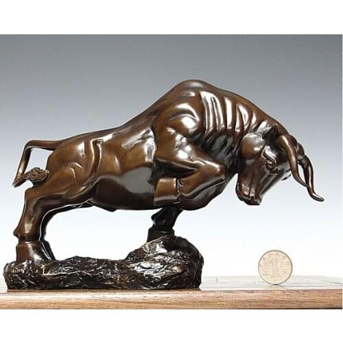 Successful -large -TOP collection Home office Decor stock-market COW Bronze statue Decoration- best Business birthday gifts
