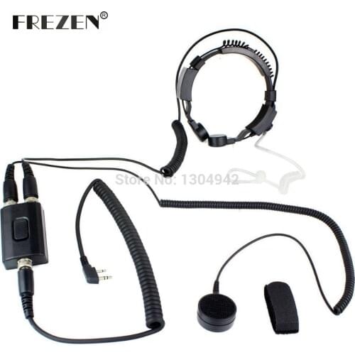 Military Police FBI Throat Microphone Covert Acoustic Tube Earpiece Headset 2pin for Icom Maxon Yaesu Vertex Miland Radio