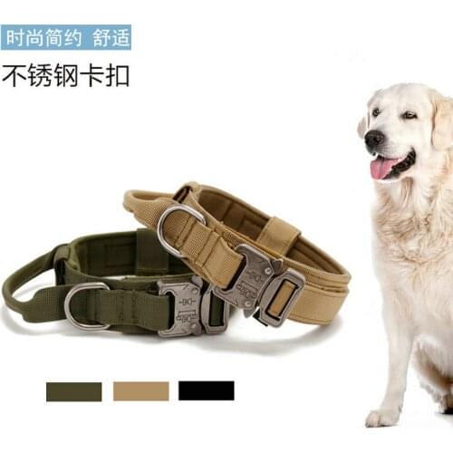 Military Tactical Dog Collar German Shepard Medium Large Dog Collars Walking Training K9 Service Dog Pet Collar Control Handle