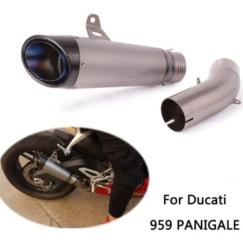 Titanium Alloy Exhaust for Ducati 959 Panigale Exhaust Pipe Motorcycle 61 mm Mid Slip On Escape No DB Killer Reserve Catalyst