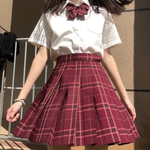 Summer Preppy Style Womens High Waist Plaid Skirt School Girl Uniform Pleated Skirt Anime Sexy Sailor Suit Skirt Lolita Outfit