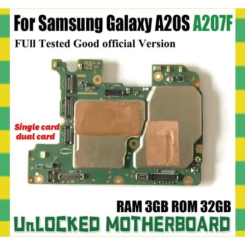 Factory Unlock Motherboard For Samsung Galaxy A20S A207F Original Logic Board ainboard For Galaxy A20S A207F With Full Chips