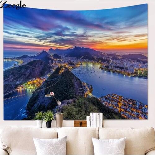 Zeegle Night Sky Wall Tapestry Home Decorations Wall Hanging City Starry Night Tapestries For Living Room Bedroom Beach Towel