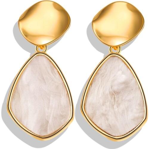 IF YOU Fashion Korea Geometry Drop Earrings For Women Vintage Gold Color Dangle Earring Statement Party Jewelry Gift 2019 New