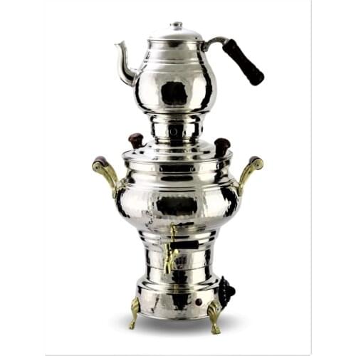 1 Mm Kalın Dövme Termostatlı Bakır Semaver 4 Lt