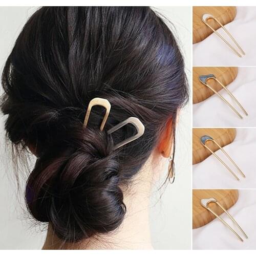 1PC Hot 14 Styles Japan Retro Simplicity U Shape Hair Clip Metal Hair Sticks Hair Pin Hairpin Party Hair Styling Hair Accessory