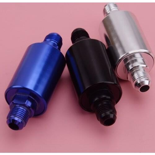 1pcs AN6 6AN Universal Billet Inline Fuel Filter High Flow 100 Micron Cleanable fit for Most cars