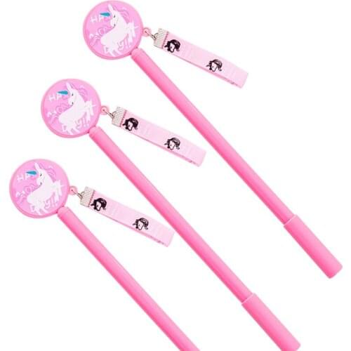 1pc Kawaii Unicorn Ribbon Gel Pen Writing Black Signature Ink Pen Child Cute School Student Office Stationery Supplies Pen