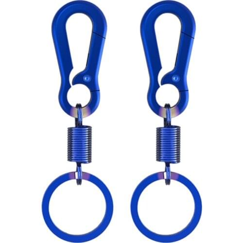 2pcs Car Keychain Simple Strong Carabiner Shape Hook Stainless Steel Man Gift 094C