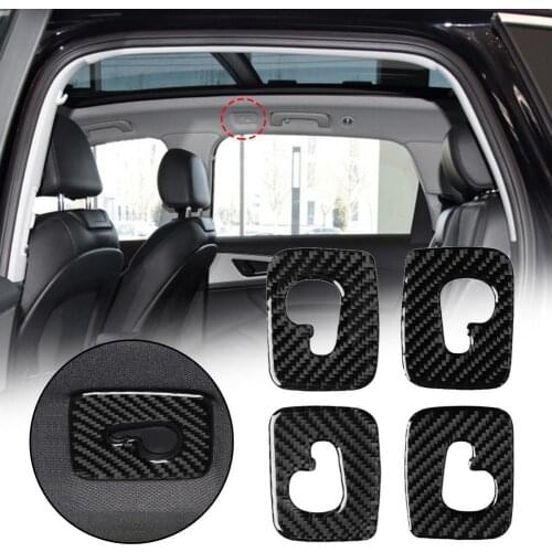 4Pcs Roof Hook Sticker Decoration Removable Black Carbon Fiber Roof Hook Decal for Audi Q7 SQ7 4M 2016-2019