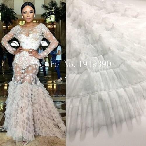 African Lace Fabric 2021 Embroidered Nigerian Lace Fabrics High Quality French Tulle 3D Lace Fabric For Women Dress M34882