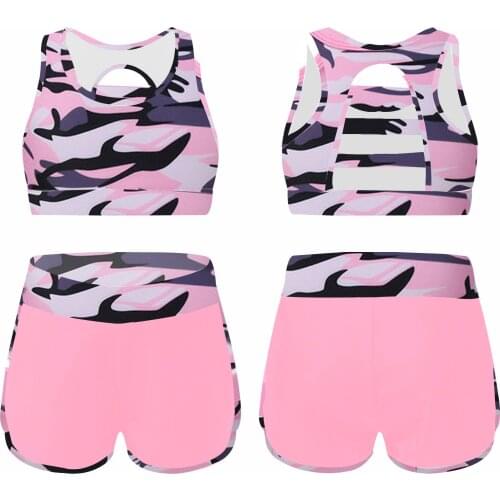 IEFiEL Kids Girls Ballet Dancewear Outfits Stretchy Sleeveless Tank Tops Sport Yoga Running Gymastics Workout Leggings Sets