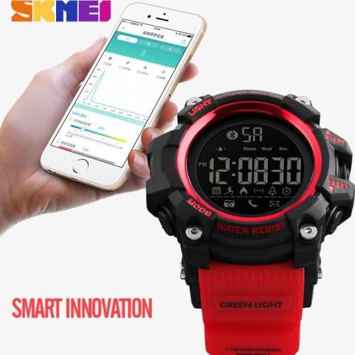SKMEI Fashion Men Sport Watches 50m Waterproof Bluetooth Pedometer Calorie Multifunction Digital Wristwatches Relogio Masculino