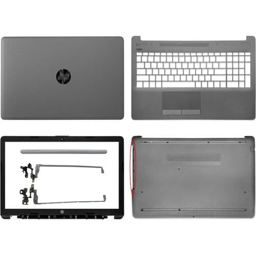 New Top Back Case For HP 15-DB 15-DA 250 G7 255 G7 Laptop LCD Back Cover Front Bezel Hinges Palmrest Bottom Case Gray Pitted