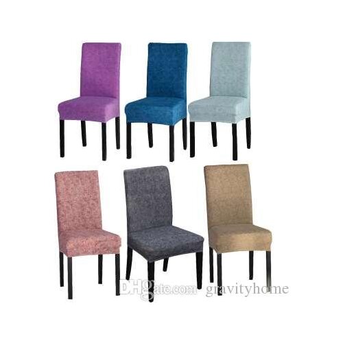 Comwarm Solid Color Dining Room Chair Cover Spandex Stretch Polyester Seat Cover Anti-dirty Chair Protective Case For Restaurant