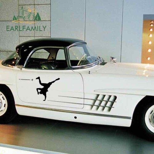 EARLFAMILY 58cm x 48.7cm Interesting Music Singing Dancing Vinyl Waterproof Big Car Sticker Silhouette Car Decoration Wrap