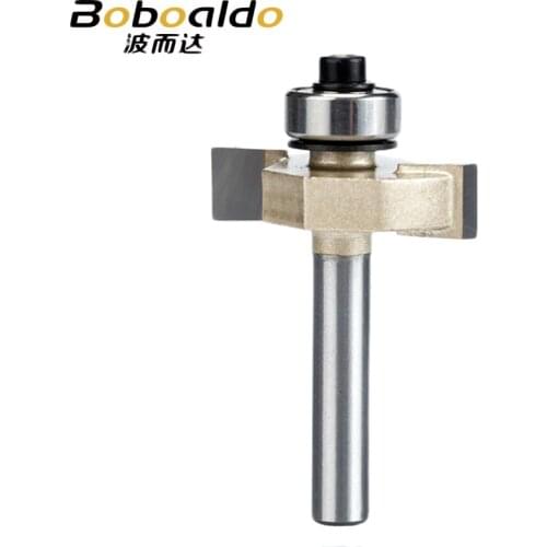 1pcs 1/4 inch Rabbeting Bit with Bearings woodworking tool T type bearings wood milling cutter router bits for wood