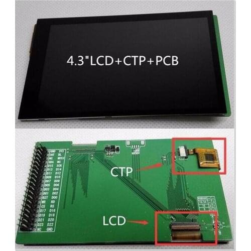 IPS 4.3 inch TFT LCD display Module screen Resistive Capacitive touch panel HD 800*480 adapter PCB board RGB888 interface STM32