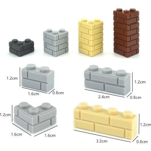 Classic Building Blocks 98283 15533 Thick Wall Bricks City Accessories Military MOC Parts Sandbags Stairs Ladders DIY Fence 6020