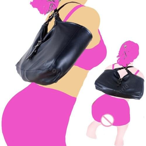 Leather Arm Binder Bondage,Crossed Armed Back Bag,BDSM Armbinder Restraint Straight Jacket,Slave Lockable Gloves Erotic Sex Toys