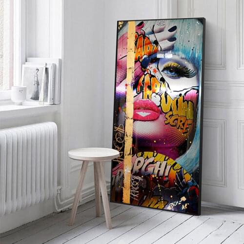 Colorful Graffiti Woman Posters And Prints Modern Abstract Beauty Canvas Painting Living Room Home Decoration Wall Art Pictures
