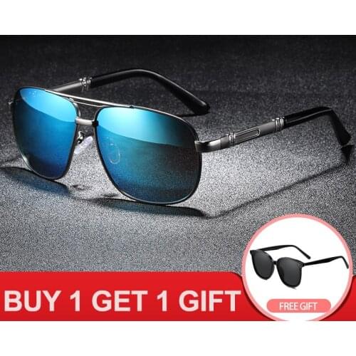 FONDYI Retro Men Pilot Sunglasses Polarized Luxury Driving Fishing Sun Glasses Classic Vintage High End Metal Shades With Box