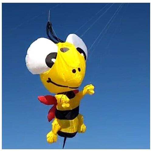 3m Bee Soft Inflatable Kite Pendant for Audlts Lovely Outdoor Fun 3D Solid Animal Show Kites Line Laundry