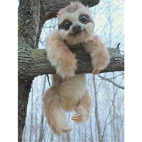 Animal Sloth DIY 11CT Cross Stitch Embroidery Kits Needlework Craft Set Cotton Thread Printed Canvas Home Decoration Room