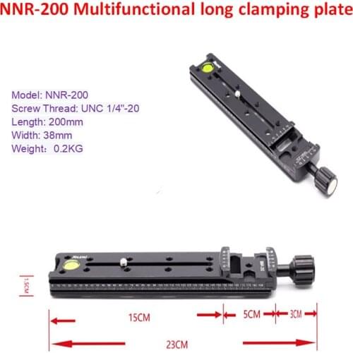 NNR-200 Multifunctional long clamping plate 200mm Nodal Slide Tripod Rail Quick Release Plate Photography Accessories