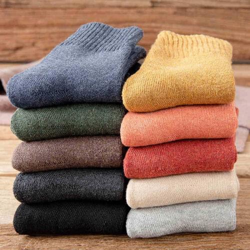 New Year Socks 2021 Winter Terry Socks Women Candy Color Plus Velvet Thick Tube Socks Comfortable High-Quality Cotton Socks Gift