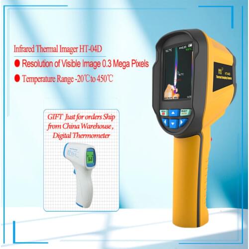 New Product Launch 2.4''TFT HT-04D High Pixel Infrared Thermal Imager Professional Thermal Imager 4G SD Card -20~300 Degree