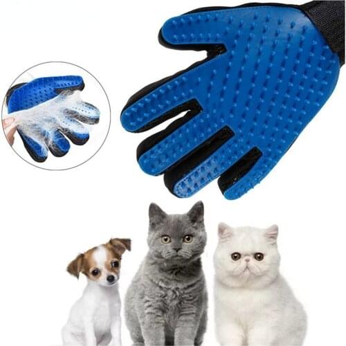 Dog Cat Pet Combs Grooming Deshedding Brush Gloves Effective Cleaning Back Massage Animal Bathing Hair Removal Cat Accessories