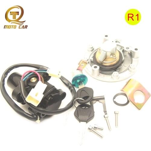 Motorcycle Ignition Switch Gas Cap Cover OIL Seat Lock Keys Set Fits for YAMAHA R1 YZF1000 R1 04-2008 YZF600 R6 2003 2004-2013