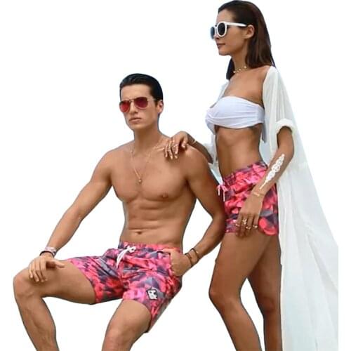 Couple board shorts swimming trunks fast dry joggers running mens swimsuit beach surfing boardshort sport Fitness plus bermudas