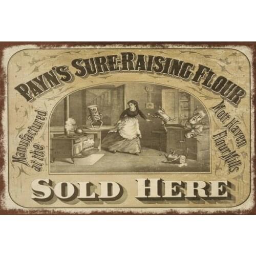 Payns Self Raising Flour Advert Retro Vintage Style Metal Sign, Kitchen, Cakes