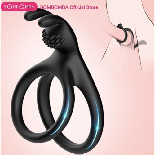 Silicone Dual Cock Ring Delay Ejaculation For Men Couple Sexual Toy Adult Sex Lock Mens Ring Penis Enlargement Erection Product