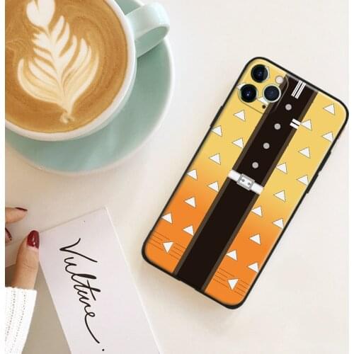 KNY demon slayer Zenitsu Agatsuma silicone Phone Case FOR iPhone Se 6 6s 7 8 Plus X Xr Xs 11 12 Mini Pro Max Glass Cover Shell
